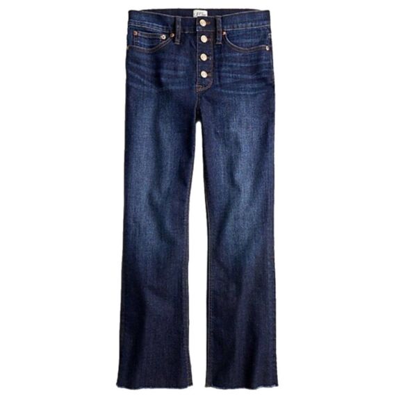 J. Crew Denim - J. Crew 9" demi-boot crop jeans in Dark Worn wash - Size 32